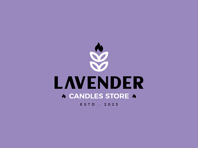 Lavender - Candles Store - Handmade Candles brand branding candles elegant graphic design hand made candles lavender logo logo designer logo designer branding minimal store