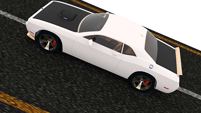 360 Camera move on car Dodge Challenger in Cinema 4d.