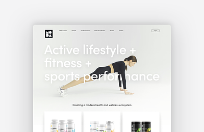 MODA landing page active lifestyle active lifestyle landing page design digital design fitness landing page landing page lifestyle marketing page performance product rotators sports performance landing page supplements supplements landing page typography ui ux working out working out landing page