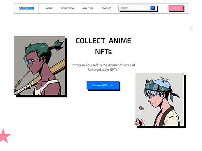 NFT(Anime) Landing Page design ui