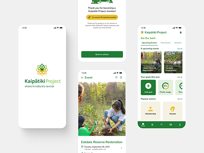 Kaipatiki Project Mobile App Concept design environment kaipatiki kaipatiki project mobile app new zealand planting plants reforesting trees ux uxdesign visualdesign