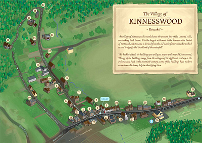 A Walk in Kinnesswood - Illustrated Map design graphic design illustration map maps wayfinding
