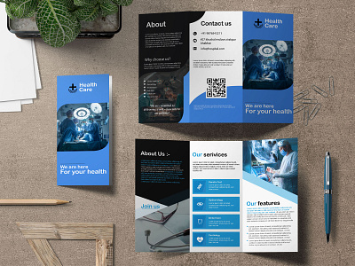 Trifold hospital brochure clip graphic design illustatroe pen plant trifold ui