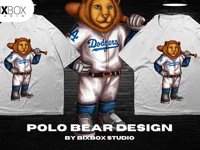 Streetwear Design Polo for T-Shirt - Lion Baseball cartoon character clothing design fashion design graphic design illustration polo bear streetwear design