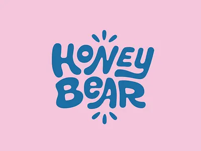 Honey Bear Ice Cream logo branding dairy free hand lettered logo hand lettering honey bear ice cream logo mark word mark