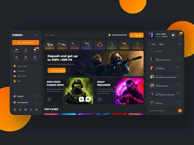 CSGO Shop Steam UI Design Concepts blockchain casino crypto cs csgo cyberpunk gambling gaming marketplace neon play2earn playtoearn shop steam stream streaming web3