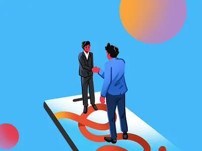 The Matter of Business assets business cooperation design illustration ipad tech vector vibrant