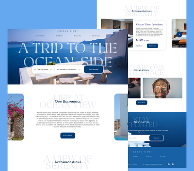 Hotel Web-Design In Greece__Concept2 blue hotel landing page minimal ui web design website design