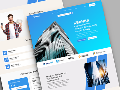 KBANKS - Online Banking Landing Page landing page design online banking ui ui design uiux design web design