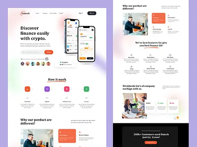 Fintech Landing Page UI bank bank website best design crypto design fin tact web finance fintech fintech web fintech website junaki landingpage minimal oripio product design ui ux visual design web designer web page