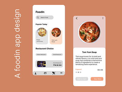 A FoodIn App Design app branding design graphic design illustration logo typography ui ux vector