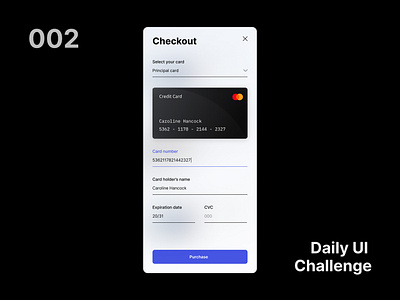 Daily UI 002 app checkout dailyui dailyuichallenge design ui