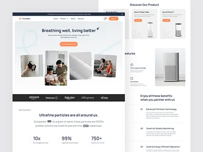 PurityMax - Landing Page air condition air purifier ecommerce electronic landing page fresh air hompage product landing page webpage