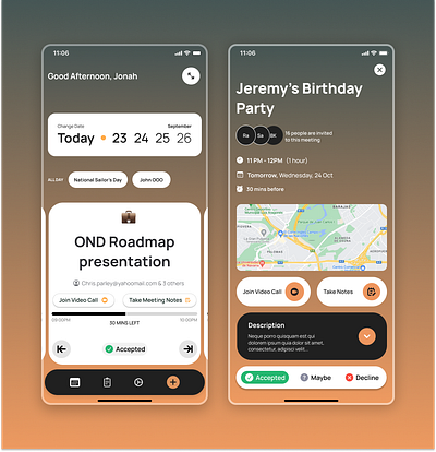 Calendar App Concept calendar gradient pattern task todo ui ux