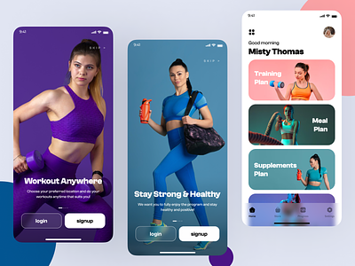 Fitness App UI app ui fitness app fitness app ui fitness login fitness ui glass effect gym app gym login thisuix trending workout workout login ui