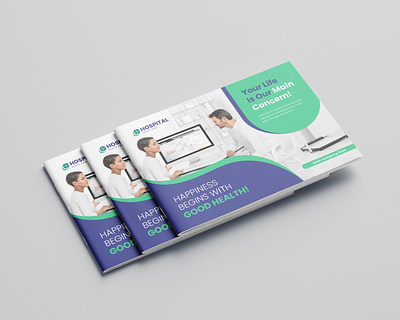 Health services business brochure bifold brochure branding brochure cover logo