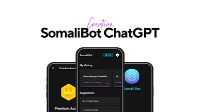 Somali Bot - Somali ChatGPT 3d animation branding graphic design logo motion graphics ui