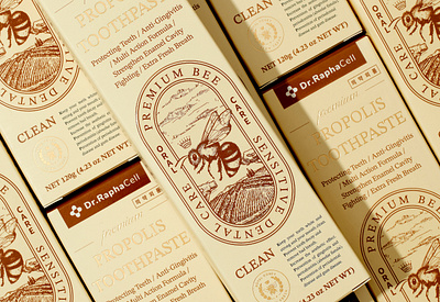 Propolis Toothpaste Packaging Design bee branding label design logo package packaging packaging design propolis toothpaste toothpaste design tube design