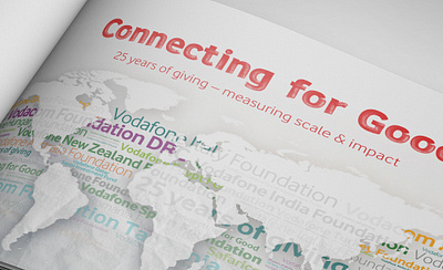 Vodafone Foundations – 25 Years of Giving branding communications corporate marketing data visualisation design graphic design illustration infographics vector visual identity