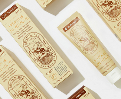 Propolis Toothpaste Packaging Design branding graphic design illustration logo oral packaging packaging design propolis supplement toothpaste design wellness