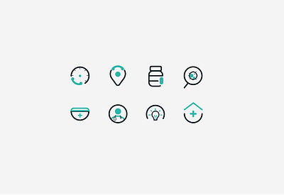 Icon set branding design graphic design hospital icon icon set logo