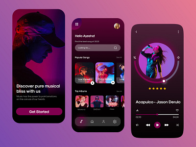 Music Mobile App Design by Ayesha Riaz on Dribbble