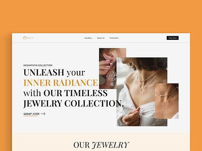 Concept hero section redesign done for a Jewelry website redesign ui ux