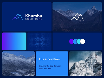 Branding Project for Khumbu Solutions ama dablam bento bento cards bento grid branding branding and identity gradient identity logo logo animation logo design mountains