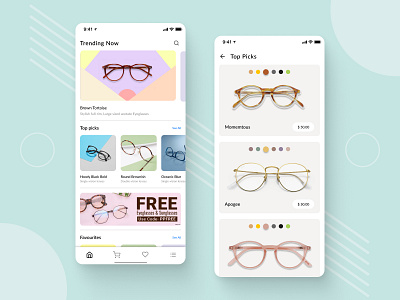 Eyewear App Design app branding design figma graphic design illustration logo ui ux vector website