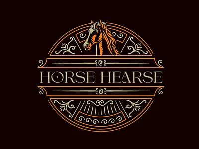 Horse Hearse logo branding flat illustration logo vector