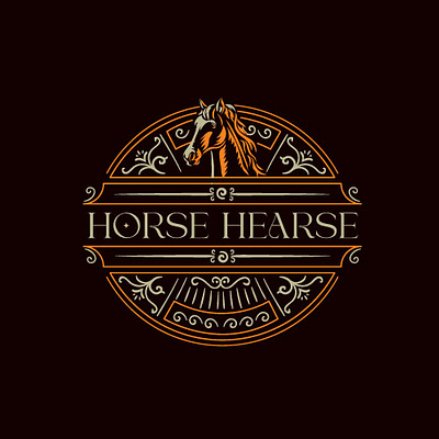 Horse Hearse logo branding flat illustration logo vector