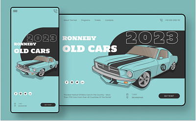 Landing page | OLD CARS 3d animation branding car graphic design logo motion graphics ui