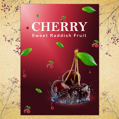 Creative cherry poster cherry creativeposter design graphic design poster