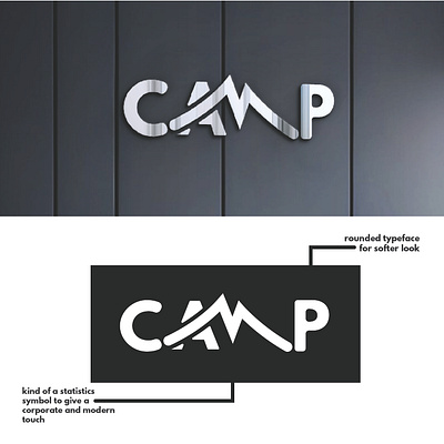 Camp tech logo brand identity branding creative logo digital services e commerce graphic design illustrator logo software company software development statistics data typography ui vector visual identity wordmark