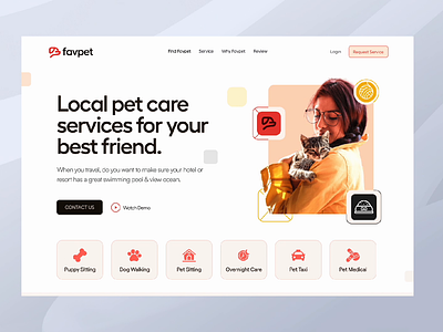 Favpet Web, Apps & Branding Design brand design brand identity brandbook branding cat logo design health care logo mark logo symbol logo type minimal pet care pet logo redesign uiux design veterinarian visual identity web design website website concept