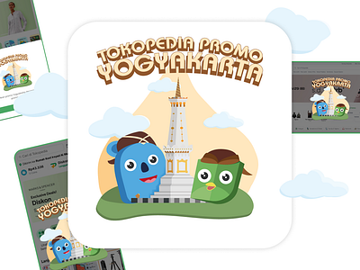 Tokopedia Promo Yogyakarta Ilustration appdesign ilustration tokopedia uidesign uiilustration uiux vector webdesign