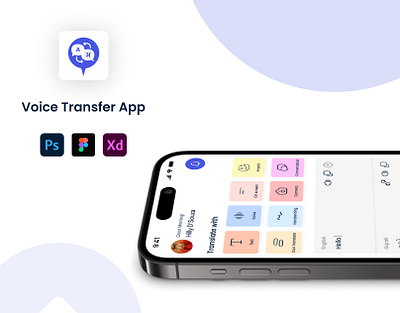 Voice Transfer App application branding casestudy design desin graphic design illustration landing page logo mobile app translate app translet apop ui ux voice translate web website