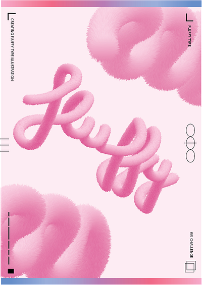 Fluffy Illustration ai branding fluffy graphic graphic design illustration illustrator pink poster