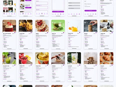 Sweet Delights Mobile App create recipe dessert drink favorite screen figma grocery ios login screen mobile app profile screen recipe recipe app recipe mobile signup screen snacks uiux visual design