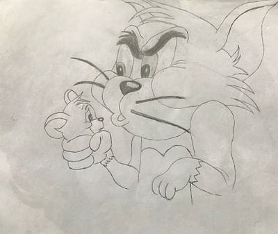 Tom and Jerry drawing animation graphic design