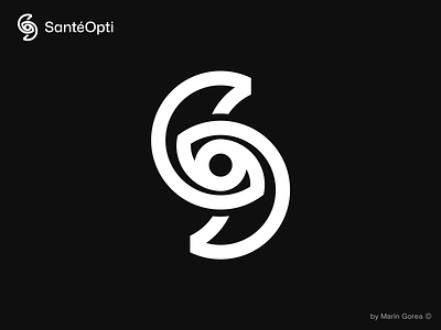 SantéOpti / Création Logo (for sale) app app icon brand brand identity branding care eye fintech for sale france logo logos logotype loop marin marin gorea paris s logo sight vision