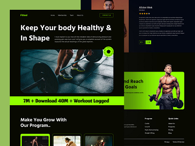 Gym Landing Page animation body builder business exploration fitness gym health landing page muscle sport ui uidesign ux uxdesign web design yoga
