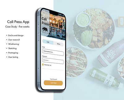 Cali Press Food ordering App app design branding food app graphic design ui ux design