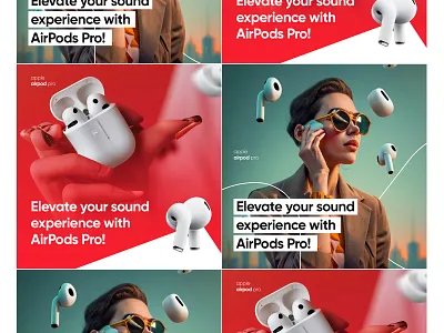 Social Media Ads for Airpods Pro advertising banner banner ads banner design design digital ads display ads facebook banner google ad banner graphic design instagram banner instagram post instagram template social media ads social media banner social media pack social media post social media templates web banner web banner ad