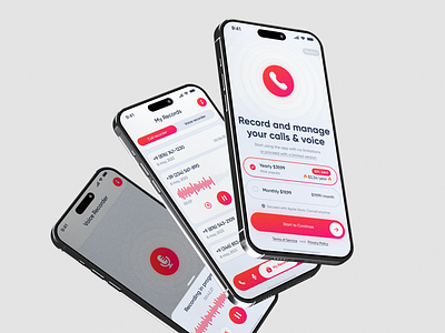 Call Recorder | Mobile App 3d app call call recorder design graphic design logo mobile mobile interface record sound ui ux voice