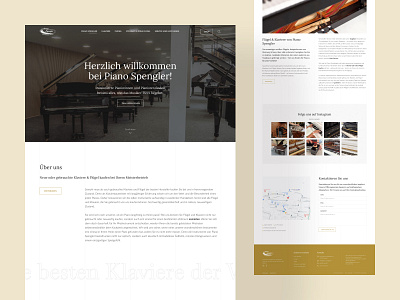 Piano Spengler - Piano store design homepage interface klaviere modern piano store ui ux ui design web design website