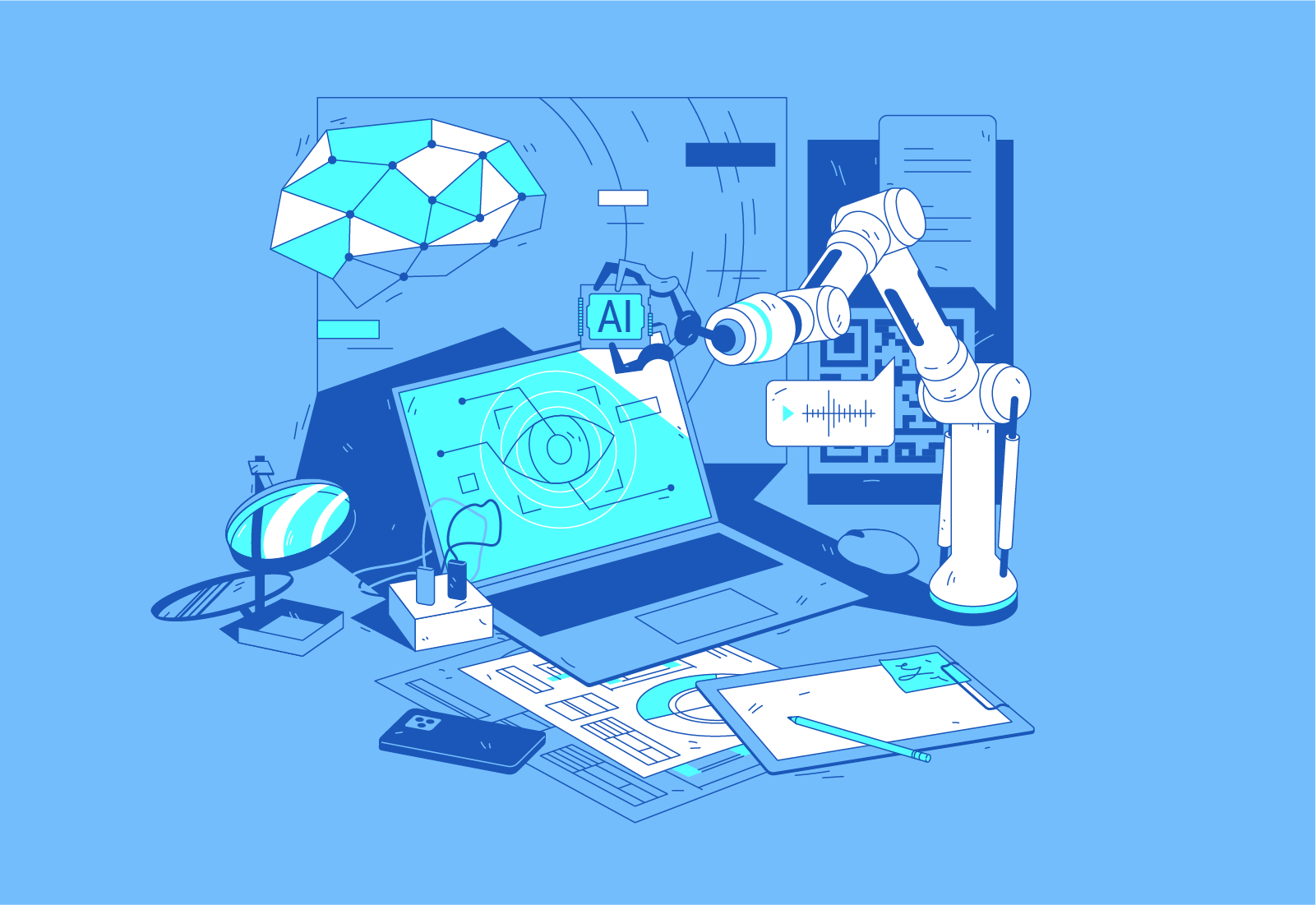 Artificial intelligence ai design graphic design illustration vector web design