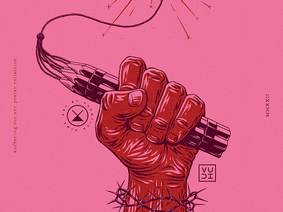 Start a Riot art blockprint bomb brush drawing dynamite engraving etching fist fuse hand illustration ink inking linocut pencil poster riot surreal thorns