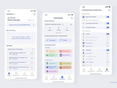 Mobile App | COVIDIENT app design health ios medical mobile ui ux