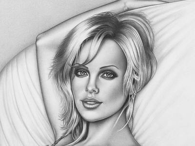 Simply Charlize beautiful charlize drawing illustration pin up pinup portrait pretty sexy woman